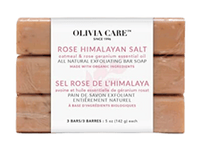 Exfoliating Bar Soap With Rose Himalayan Salt By Olivia Care Natural Organic